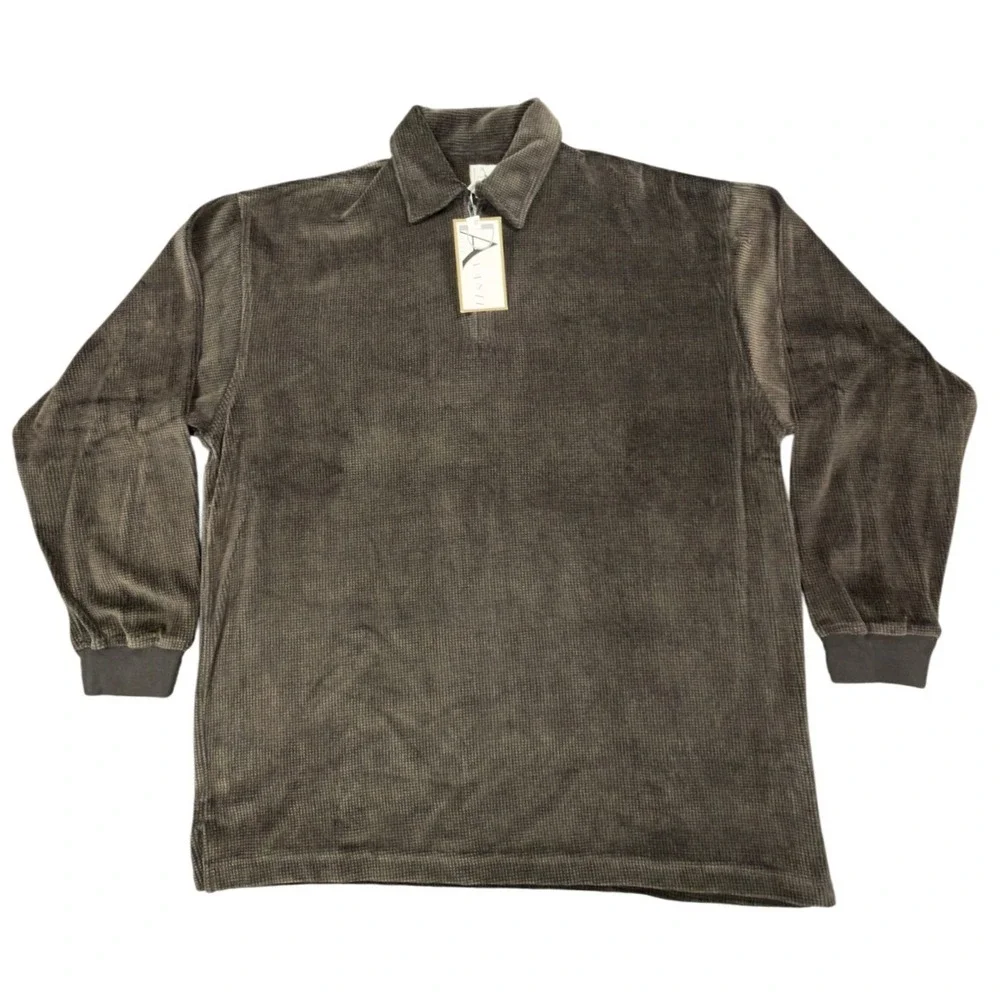 Paulo Avanti 90s Vintage Quarter Zip Pullover Mens Medium Brown Cotton Blend NWT